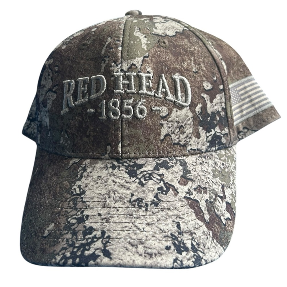 RedHead Brand‎ Camo Baseball Cap USA Flag Patch Hunting Outdoors Hat Adjustable
